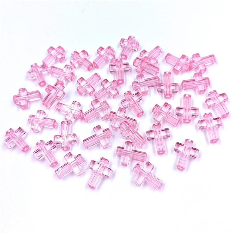 

Ювелирные изделия прозрачные для самостоятельного изготовления рассыпчатых бусин-разделителей, аксессуары, новые 20 шт./упак. 13*16 мм акриловые крестообразные бусины розовый