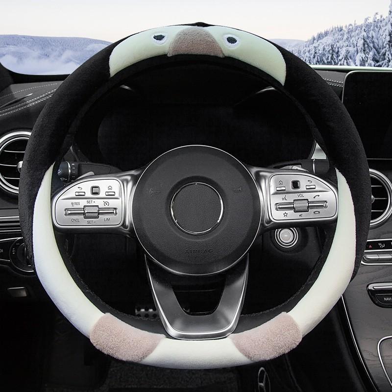 Winter Plüsch Auto Lenkradbezug Niedlicher Pinguin Typ D Anti-Rutsch Warm Damen 38cm