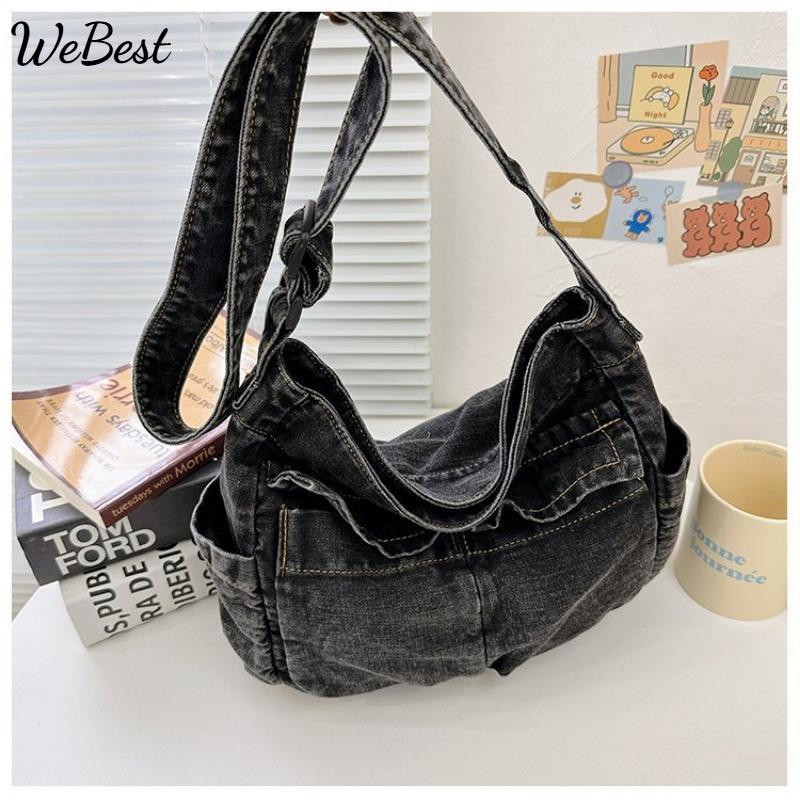 

Vintage Denim Shoulder Bag average size світло-синій колір