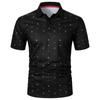 Digital 3D Printed Men'S Polo Shirt Men'S Casual Splicing Color Short Sleeve Shirt