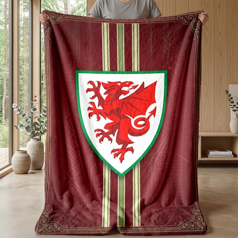 Coperta in Flanella Pile Rugby Galles Coperta Calda e Accogliente per Divano Letto Viaggio Uso in Tutte le Stagioni