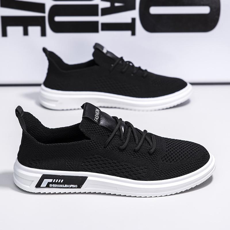 Shoes Men's New Sports and Leisure Men's Shoes Men's Running Shoes Men's Shoes Summer Breathable Mesh Flying Woven Mesh Shoes Thin