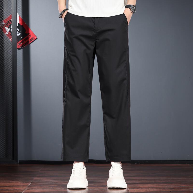 Jereno Men s Cooling Straight-Fit Cropped Casual Pants S