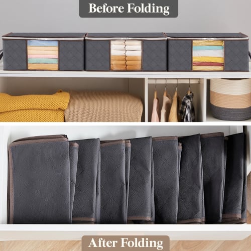 Lifewit Clothes Storage Bags, Foldable Storage Cases, Closet Organizers, Bedding Storage Bags, Clothes Storage, Reinforced Handles, Durable Fabric, wi