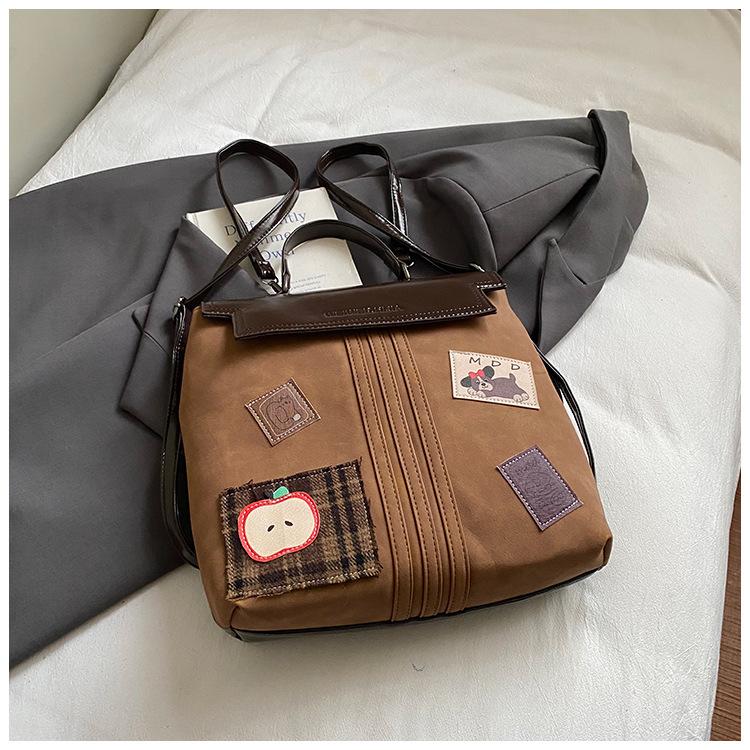 

2025 new college backpack handbag high value fashion retro large capacity niche travel backpack