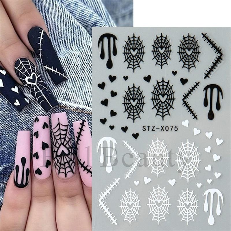 New Nail Art Stickers Ins Halloween Funny Little Ghost Love Spider Web Adhesive Nail Stickers