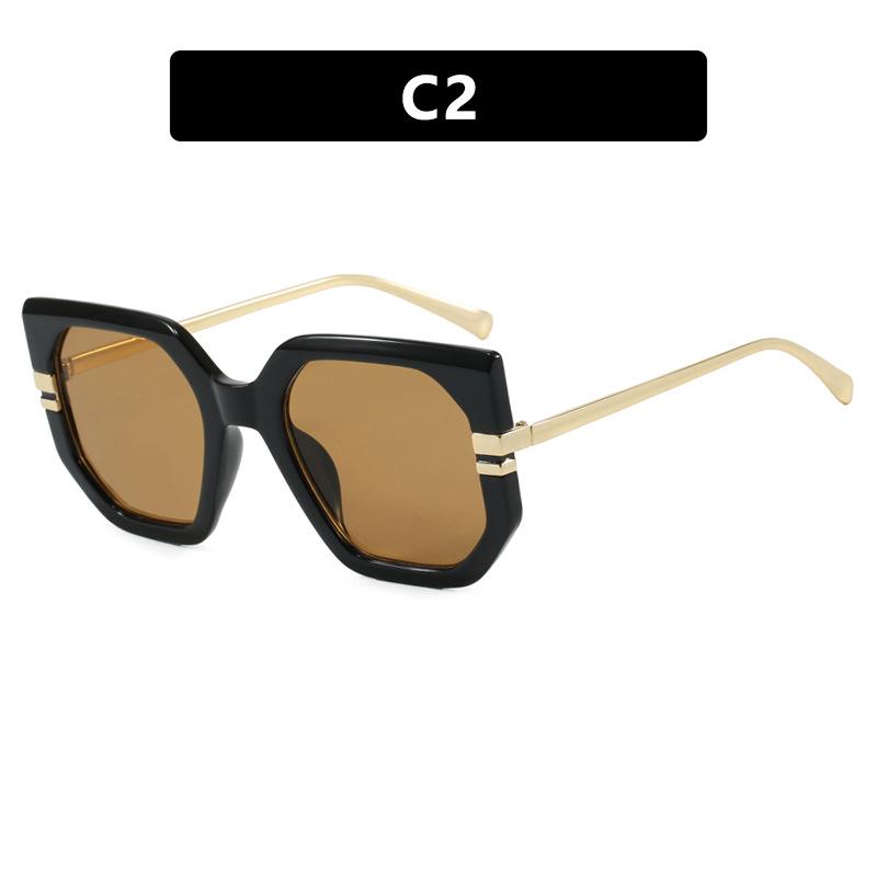 New fashionable square sunglasses women's high-end retro sunglasses trendy personalized sunscreen sunshade glasses