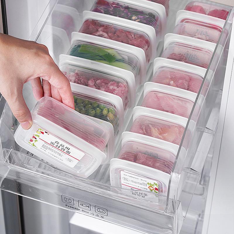 Gefrierbox, Lebensmittelverpackungsbox für Kühlschränke, Kleine Plastikbox, Mikrowellenherd-Siegel, Rechteckige Form