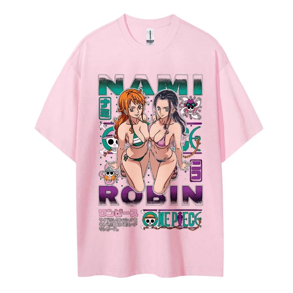 ONE PIECE T-shirt Herr Ren Bomull Vardaglig Rund Hals T-shirt Kortärmad Kläder Sommar Sport Vardaglig Kortärmad Topp