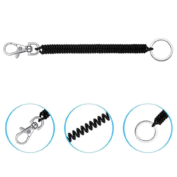 Spring Coil Stretchy Keychains Retractable Elastics Keychains Spirals Keyring