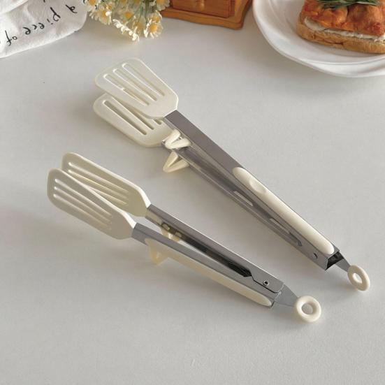 2 Stück Silikon BBQ Zangen 304 Edelstahl Topfschutz Anti-Rutsch Design Lebensmittelqualität Lebensmittelklemme Kochwerkzeug