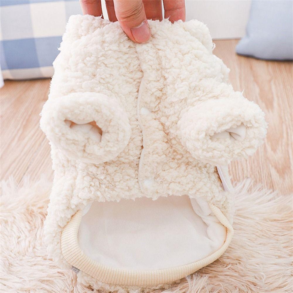 Bear Ear Dogs Coat Jacket Soft Puppy Plush Sweater Cute Winter Dog Hoodie  for Cat Dogs