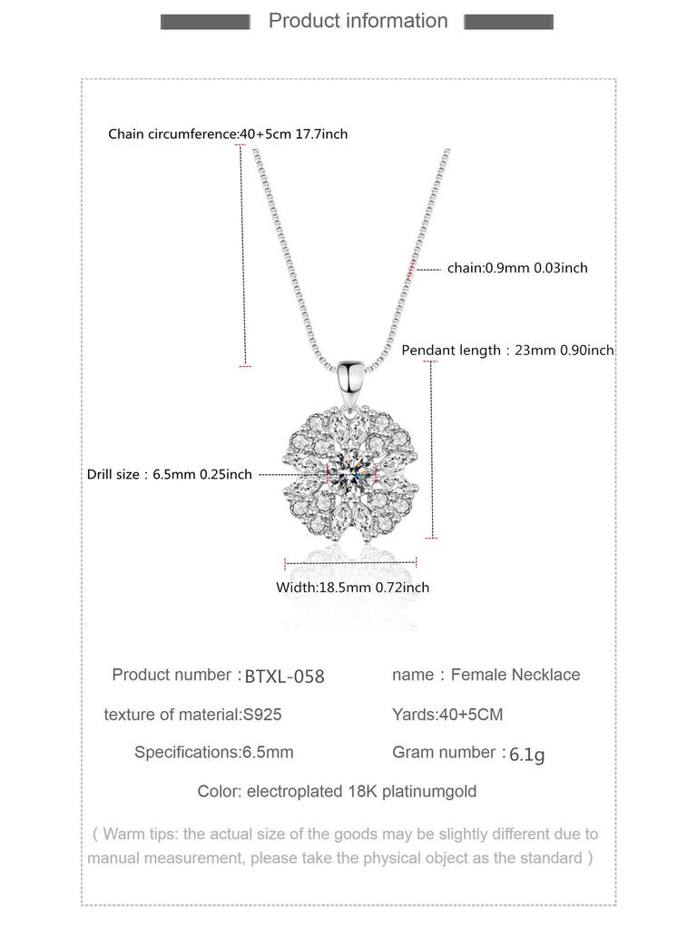 Luxury Moissanite 1-Carat Pendant Necklace in S925 Sterling Silver