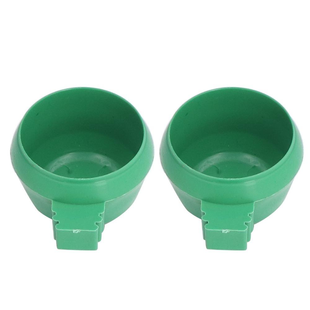25Pcs Round Design Bird Plastic Food Water Bowl Green Bird Small Food Water Bowl  Home Use S