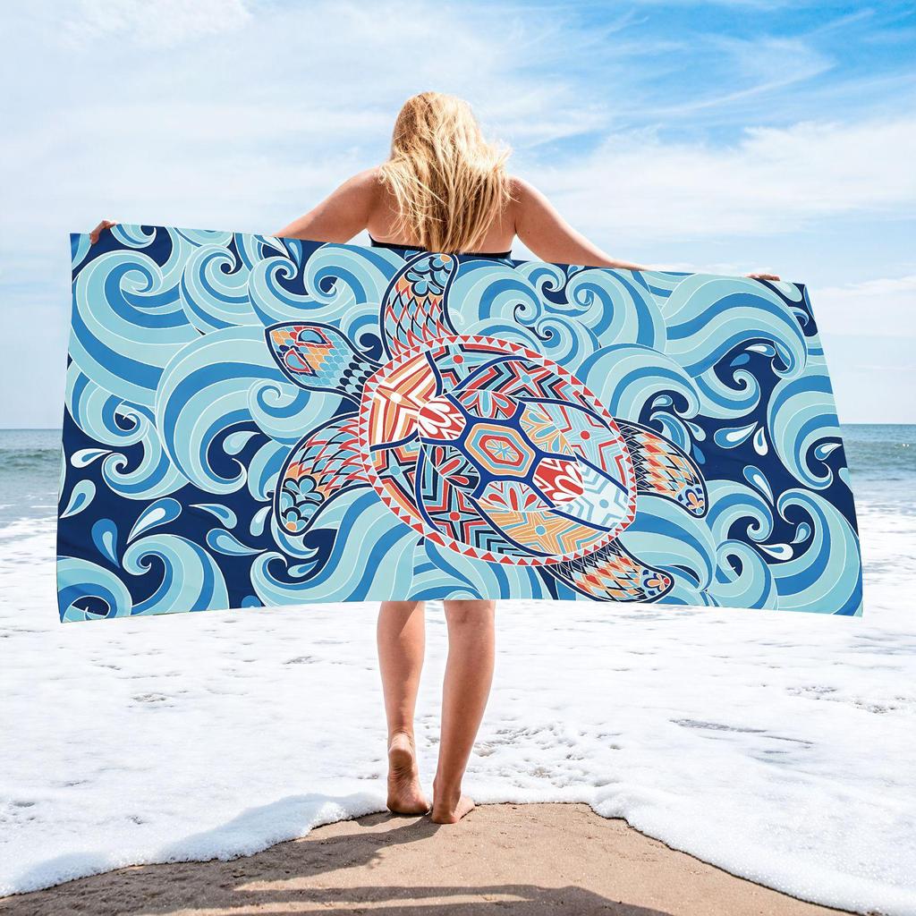 70x140 Microfiber Custom Printed Beach Towel - Absorbent & In Stock