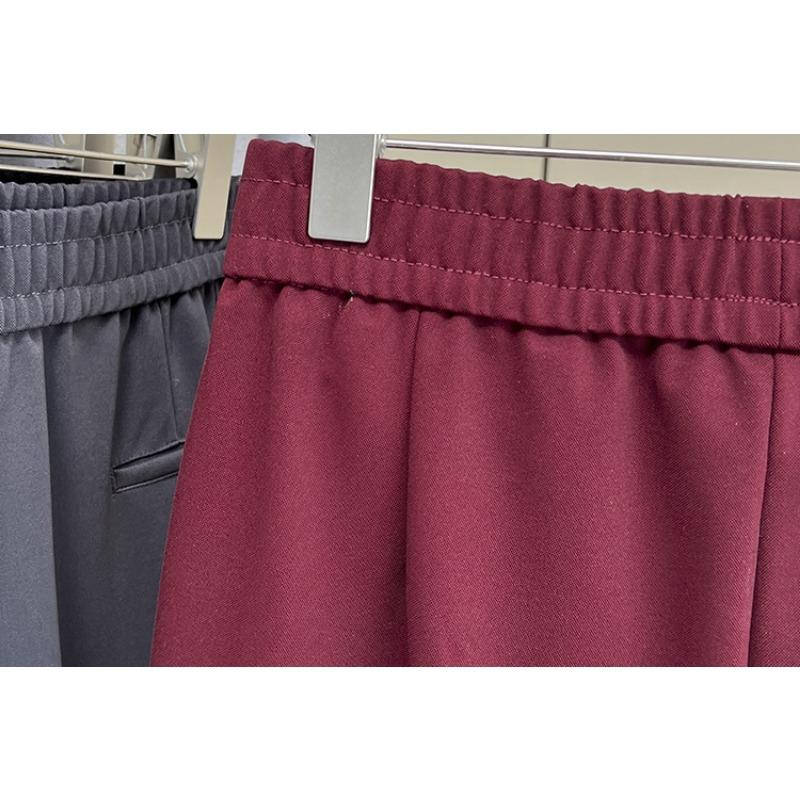 Plus Size Women Casual Elastic Waist Cropped Harem Carrot Pants