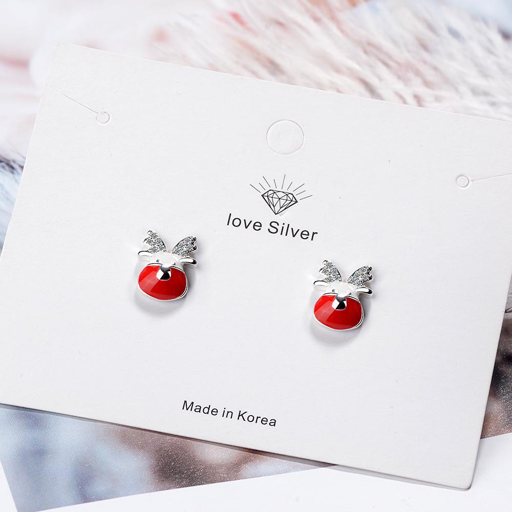 Charmante Elch Schneeflocke Tropfglasur Ohrstecker - Vielseitiger koreanischer Winterstil für Frauen