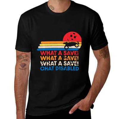 What A Save Retro Rocket Soccer Car League Pullover Tshirt Work Basic Short Sleeve Top