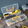 Clear Hardware Storage Box With Handle Perfect For Organizing Supplies And Workshop Tools Handheld Toolbox