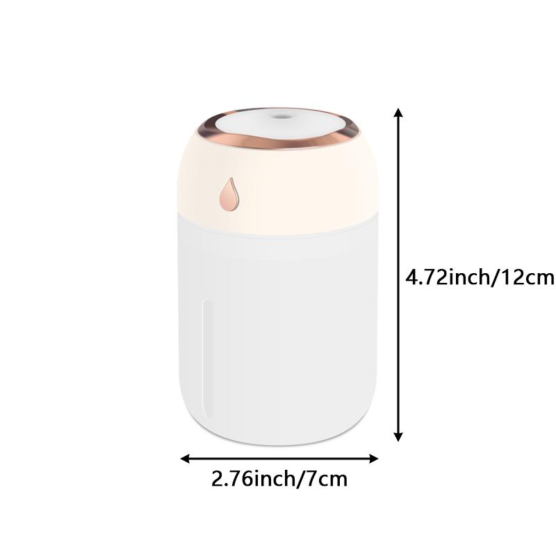 Portable Mini USB Ultrasonic Humidifier Two Mist Modes Color LED Night Light Silent Air Moisturizer for Vehicle Bedroom Office