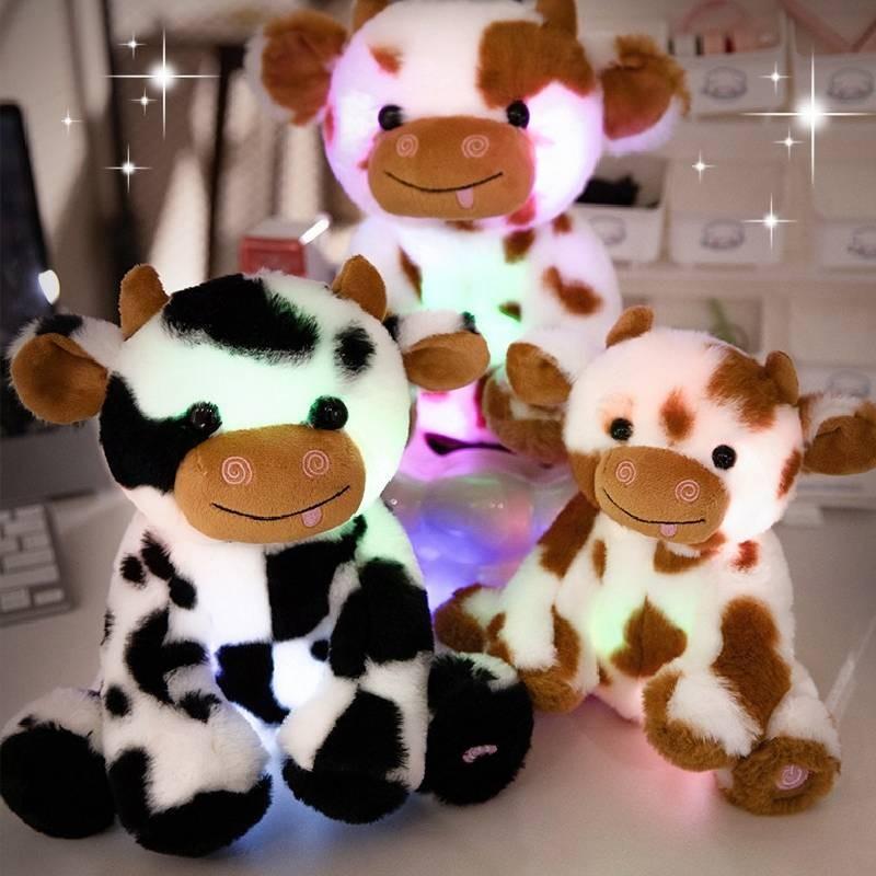 Cow Dairy Luminous Plush Toy Glowing Animal Stuffed Doll Bedroom Decoration