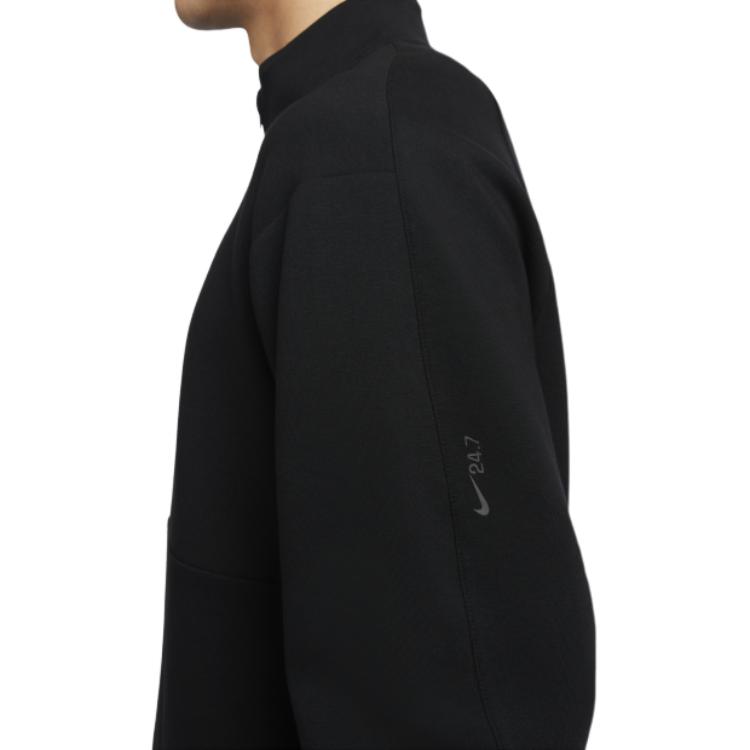 Nike 24.7 Niewiarygodnie miękka koszulka treningowa z zamkiem 1/2 i długim rękawem Dri-FIT Męska Czarny Ciemny Szary Dymny HQ6954-010