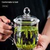 Large-Capacity, High-Temperature Resistant Glass Teacup with Handle and Lid for Men