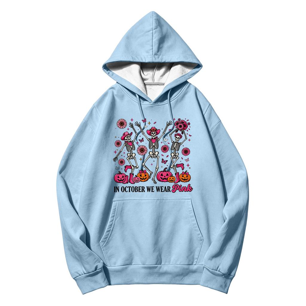 Felpa con cappuccio casual unisex stampata a maniche lunghe con tasche per uomo e donna