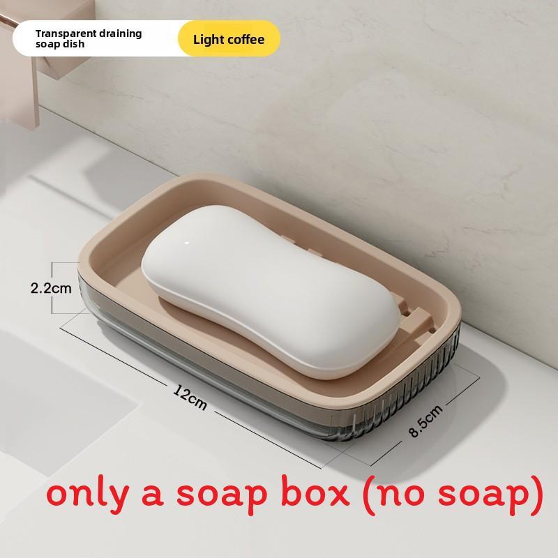 Pet Material Wall Mount Soap Dish With Drainage For Bathroom And Kitchen Use