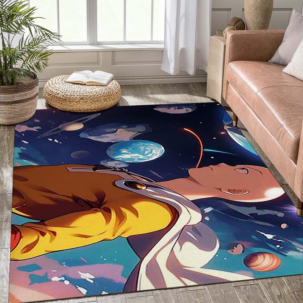 One Punch Man Saitama Area Rug, Anime Character Floor Mat, Non Slip Carpet for Living Room Bedroom Home Decor, Easy Clean Indoor Rug