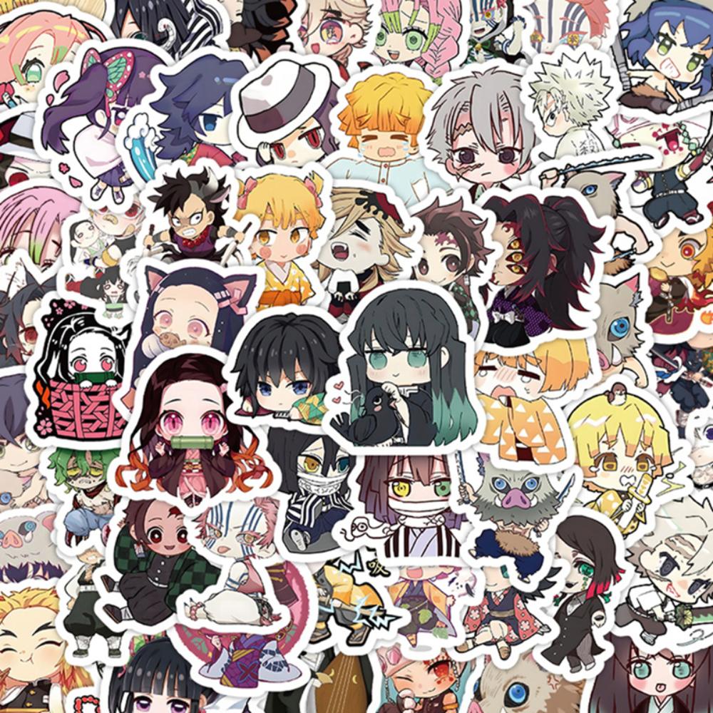 60PCS Kawaii Demon Slayer Anime Kamado Nezuko Stickers DIY Phone Laptop Luggage Skateboard Graffiti Decals Fun for Kid Toys Gift