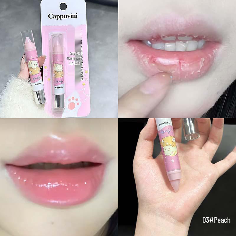 CAPPUVINI Cute Cat Moisturizing Lip Balm for Autumn/Winter – Nourishing Lip Care & Lipstick Base