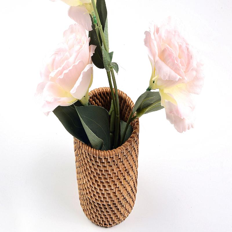 Vine Gewebter Desktop Aufbewahrungskorb Stifthalter Aufbewahrungskorb Einfache Desktop Dekoration Aufbewahrungskorb Haushalt Tee-Set Vietnamesisch