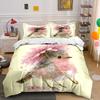 Floral Bird Art Set Decor Bedding Set with 1 Duvet Cover 2 Pillowcases Single Double King Queen, Gift