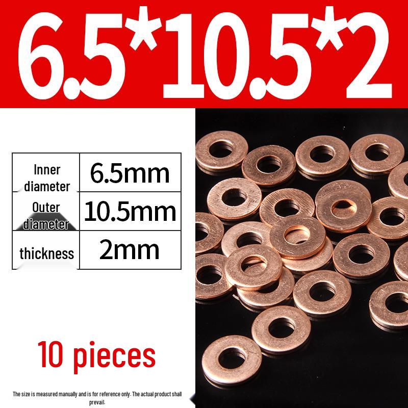 2mm Pure Red Copper Sealing Ring Marine Instrument Flat Washer