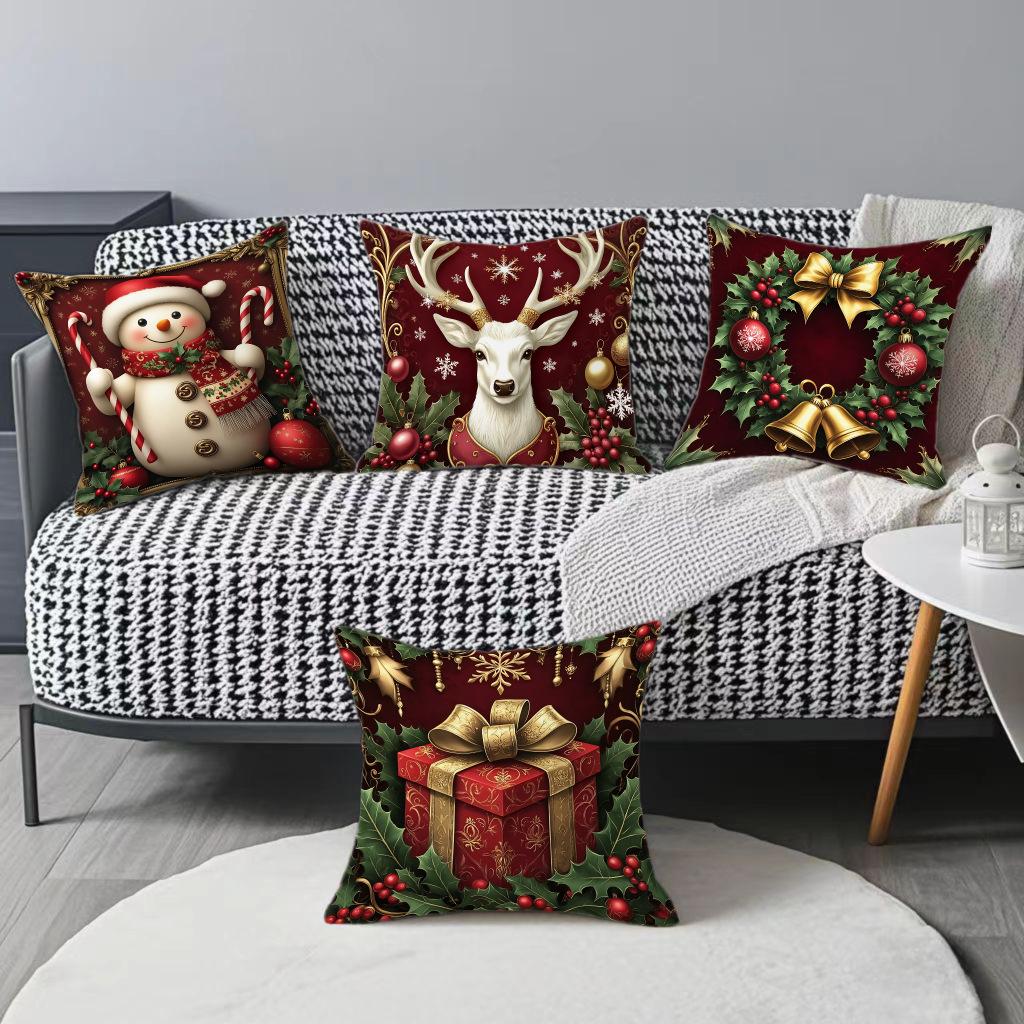 Nordic New Christmas Pillow Print Festive Atmosphere Decoration Living Room Home Pillow Cushion Cover
