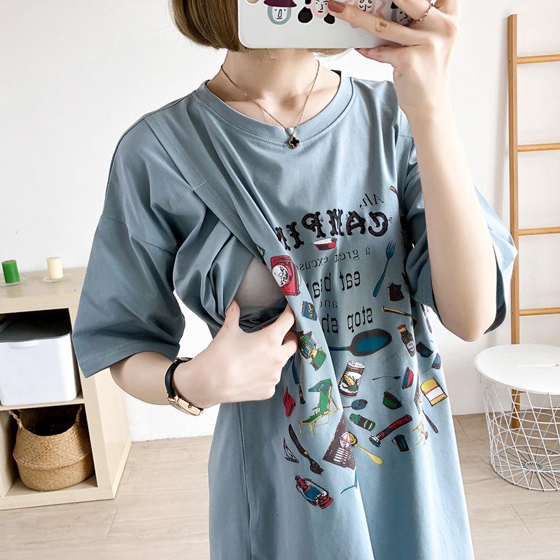 

Стильная летняя футболка для кормящих мам: Топ для беременных с короткими рукавами для стильных мам M