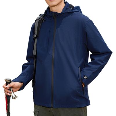 JoveJek Mountain Mesh Detachable Solid Color Men's Parka, Autumn/Winter/Spring, Water-Repellent, Lining, Hood, Windproof, Warm, Lightweight,