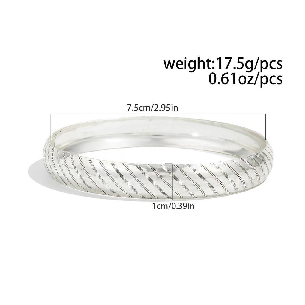 SHIXIN Trendy Geometric Circular Wide Bangle for Women Punk Silver Color Metal Charm Bracelet Arm Bangle Personalized Jewelry