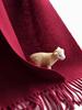 Wine red pure 100% wool scarf for women's thin warm shawl winter solid color claret lady scarves luxury gifts