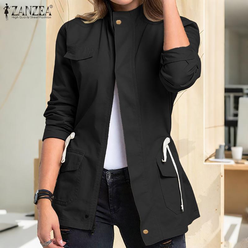 ZANZEA Womens Casual Long Sleeve Autumn Thin Cardigan Jackets