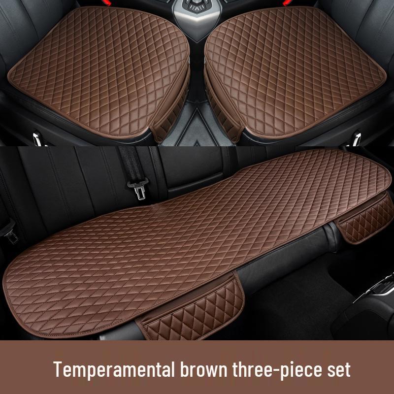 Universal Leather Car Seat Cushion Set - Single Piece, Cool Pad, Four Seasons, for Driver and Rear Row