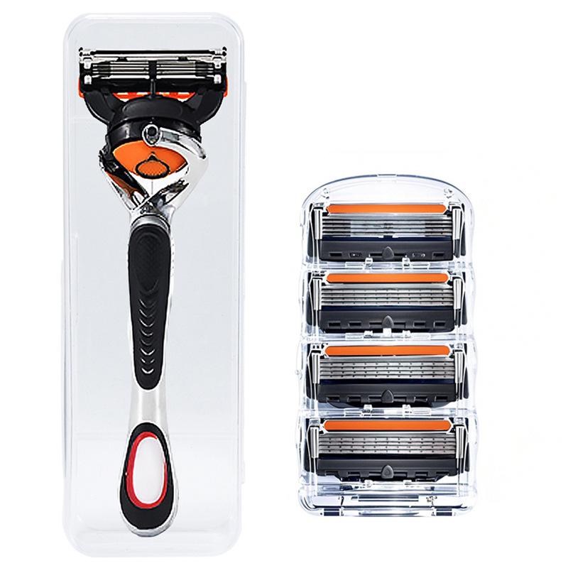 German Quality Five-Layer Men's Manual Shaving Razor with Gillette Blade for Universal Hair Removal