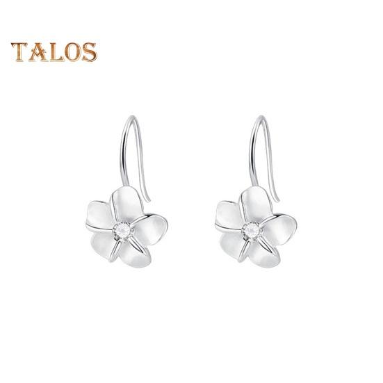 

1 пара женских серег с подвеской в виде цветка, кубическим цирконием, украшением из полированной меди, цветочные серьги-крючки, выпускной, вечеринка, свидание, ушки, украшения серебряный