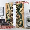 2D FLAT PRINTING 2pcs Curtains (Without Rod) Kraken Attacks Ship Modern Minimalist Curtains Machine Washable Fabric Curtains