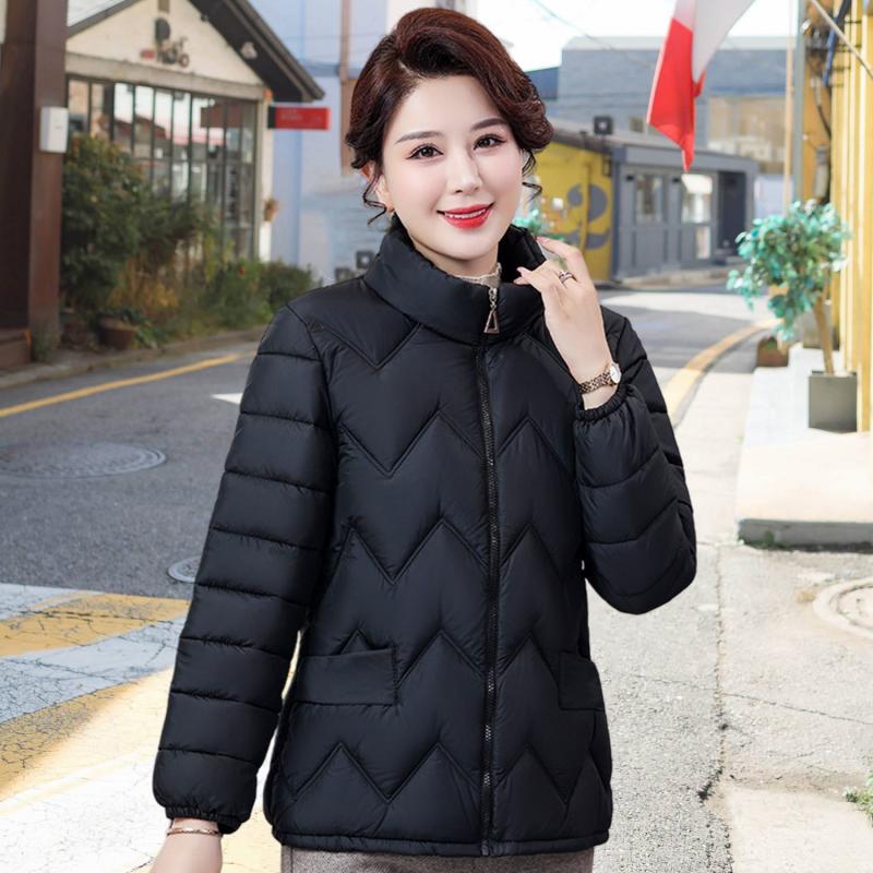 

2026 New Plus-size Autumn Winter Solid Color Fashion Women Warm Zipper Coat Loose Casual Tide Jacket Down 3XL-6XL 6XL чорний