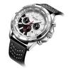 Men's Chronograph Quartz Sports Watches Leather Band Waterproof Luminous Wristwatch Man Relogios Masculino