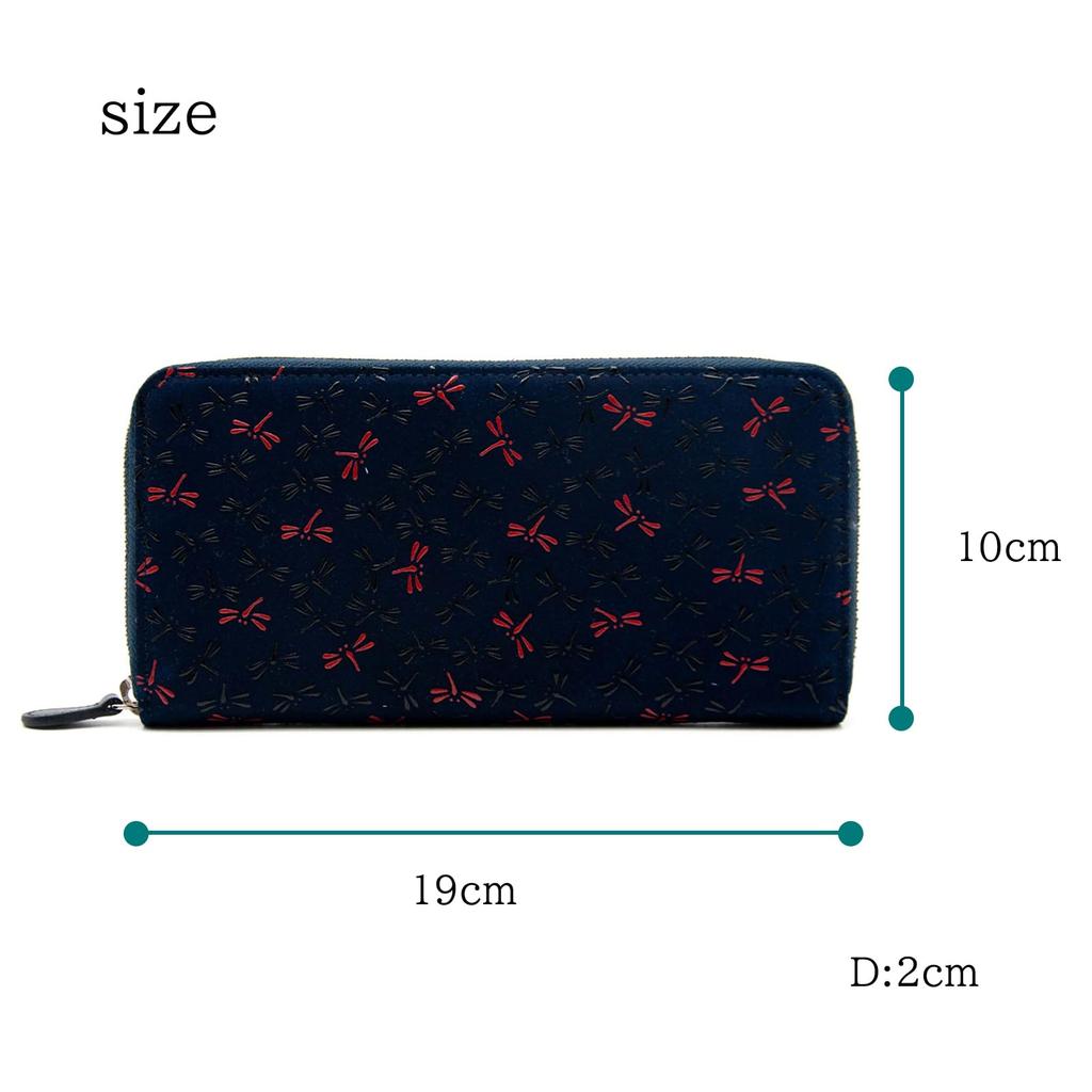 Indenya Inden Long Wallet Nagomi Dragonfly Traditional Craft Koshu Inden Deerskin Lacquer Original Brand [Indenya] (No.7528)