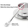Yerba Mate Bombilla Gourd Drinking Filter Straws 304 Food-Grade Stainless Steel 6.1 inch Long Spoon Bombillas Straws for Mate Tea Set of 3 with
