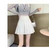 Women's High Waist Black Pleated A-line Skirt - Autumn Slimming Petite Midi